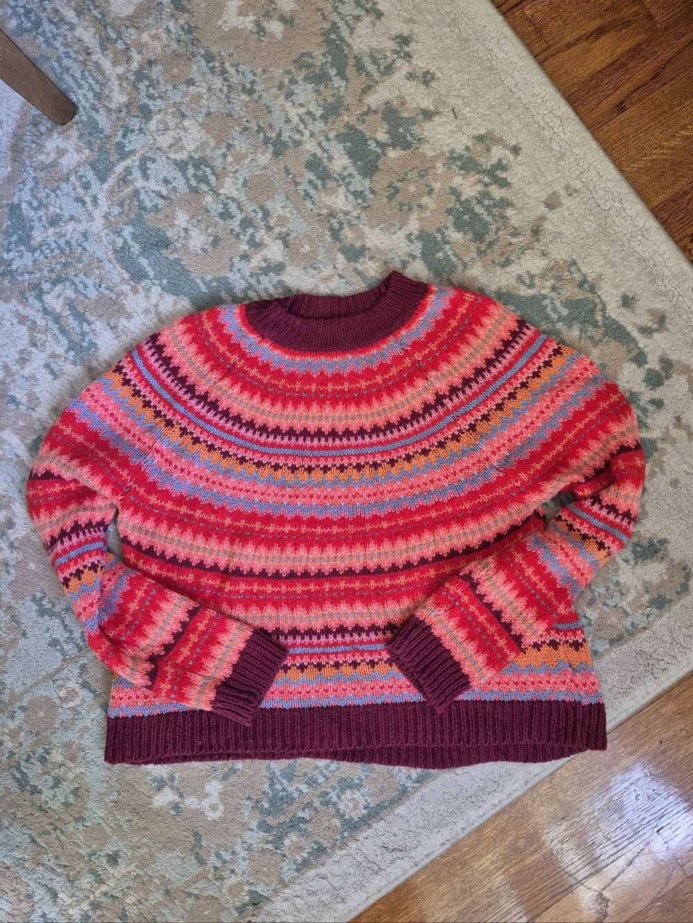 American Eagle Patterned Fair Isle Crewneck Sweater EUC Sz M